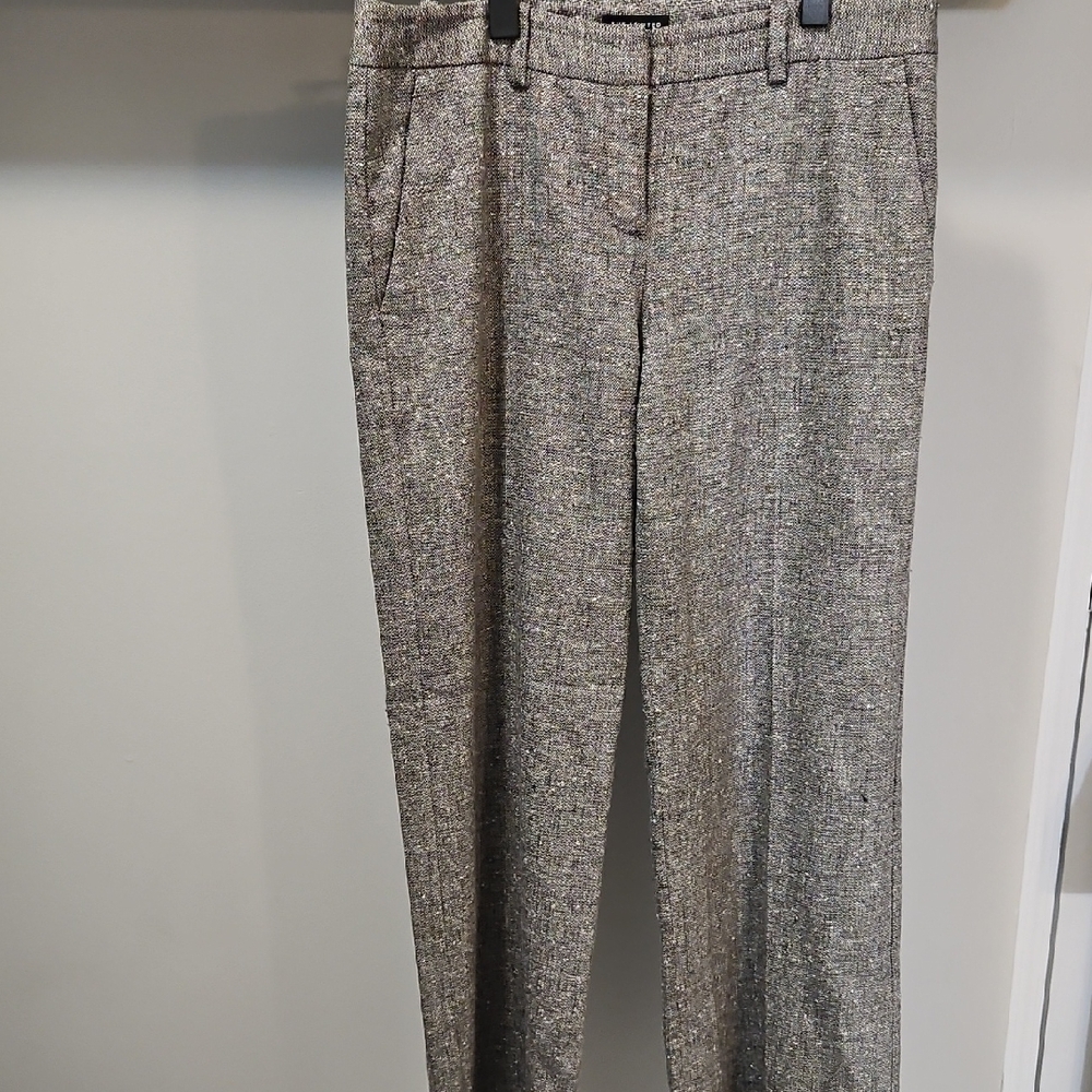 The Limited Cream and Brown Trousers with Classic Straight-Leg Cut